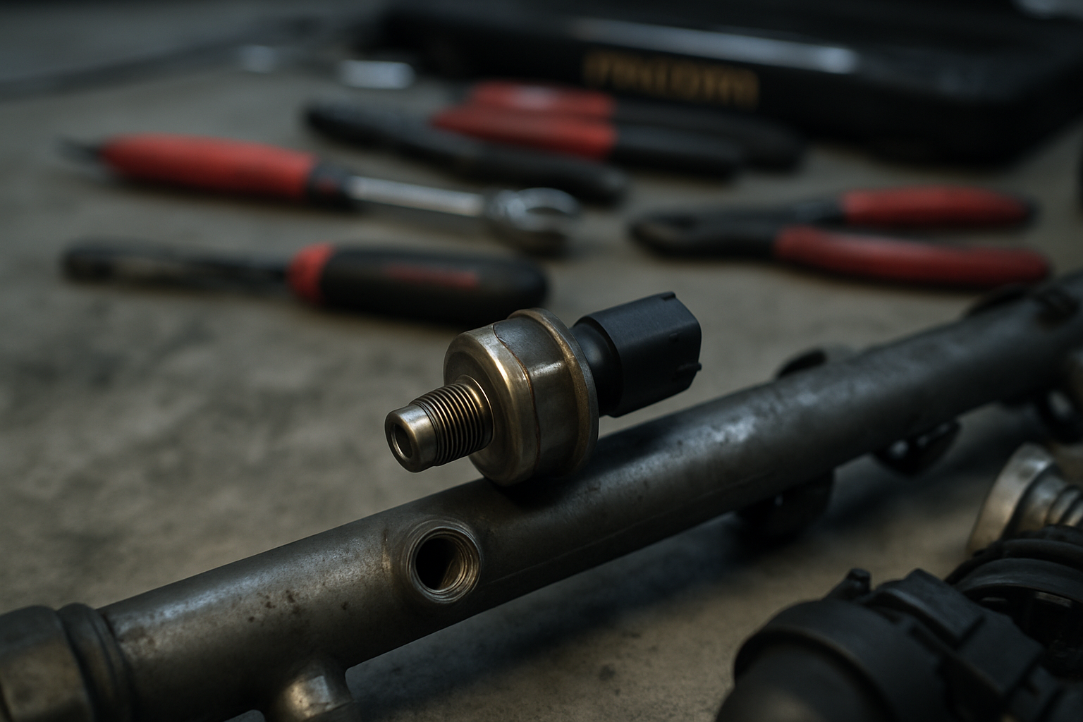 fuel pressure sensor removed from a Renault Mégane RS engine rail