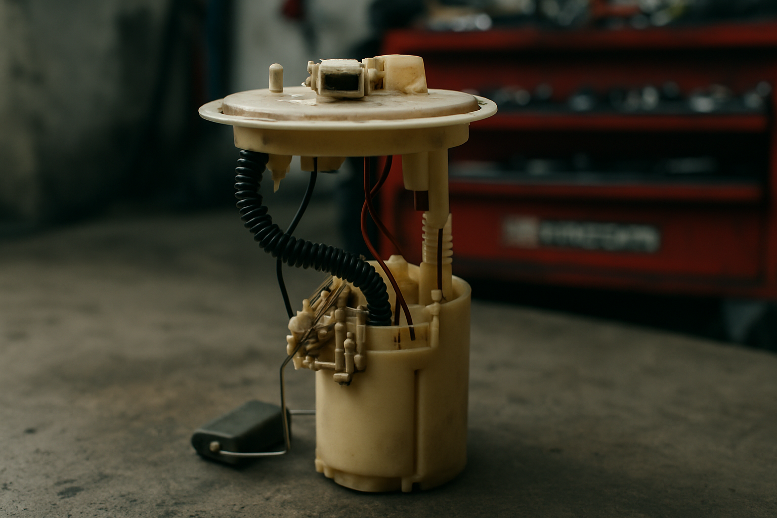 a fuel pump assembly removed from a Fiat Panda fuel tank