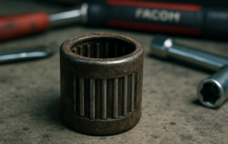 worn needle roller bearing from a Peugeot 306 GTi rear suspension trailing arm