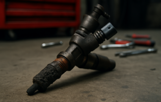 seized diesel injector from a PSA DV4 1.4 HDi engine removed from cylinder head