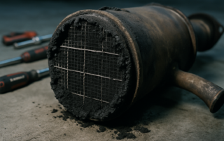 a clogged diesel particulate filter (FAP) from a PSA 2.2 HDi DW12 engine