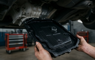 ZF 8HP automatic gearbox oil pan removal with metal strainer filter on a BMW X5