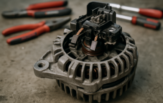 a disassembled alternator from a Renault Captur 0.9 TCe H4Bt engine