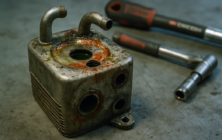 oil-coolant heat exchanger from a Volkswagen 1.9 TDI BJB engine