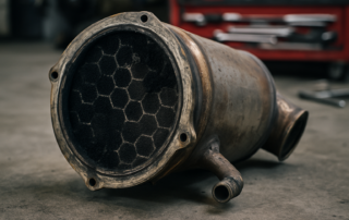 clogged diesel particulate filter (FAP/DPF) removed from a TDI engine