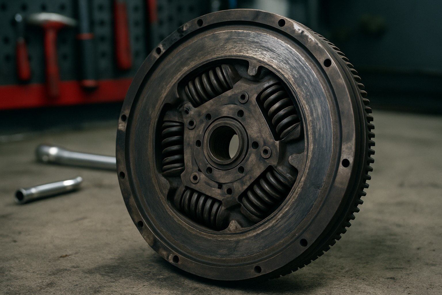 dual mass flywheel (DMF) removed from a Volkswagen Amarok