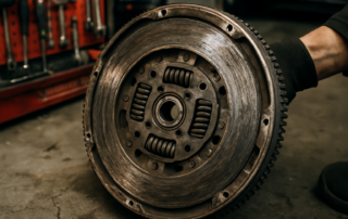 a dual-mass flywheel removed from a Volkswagen Touran engine