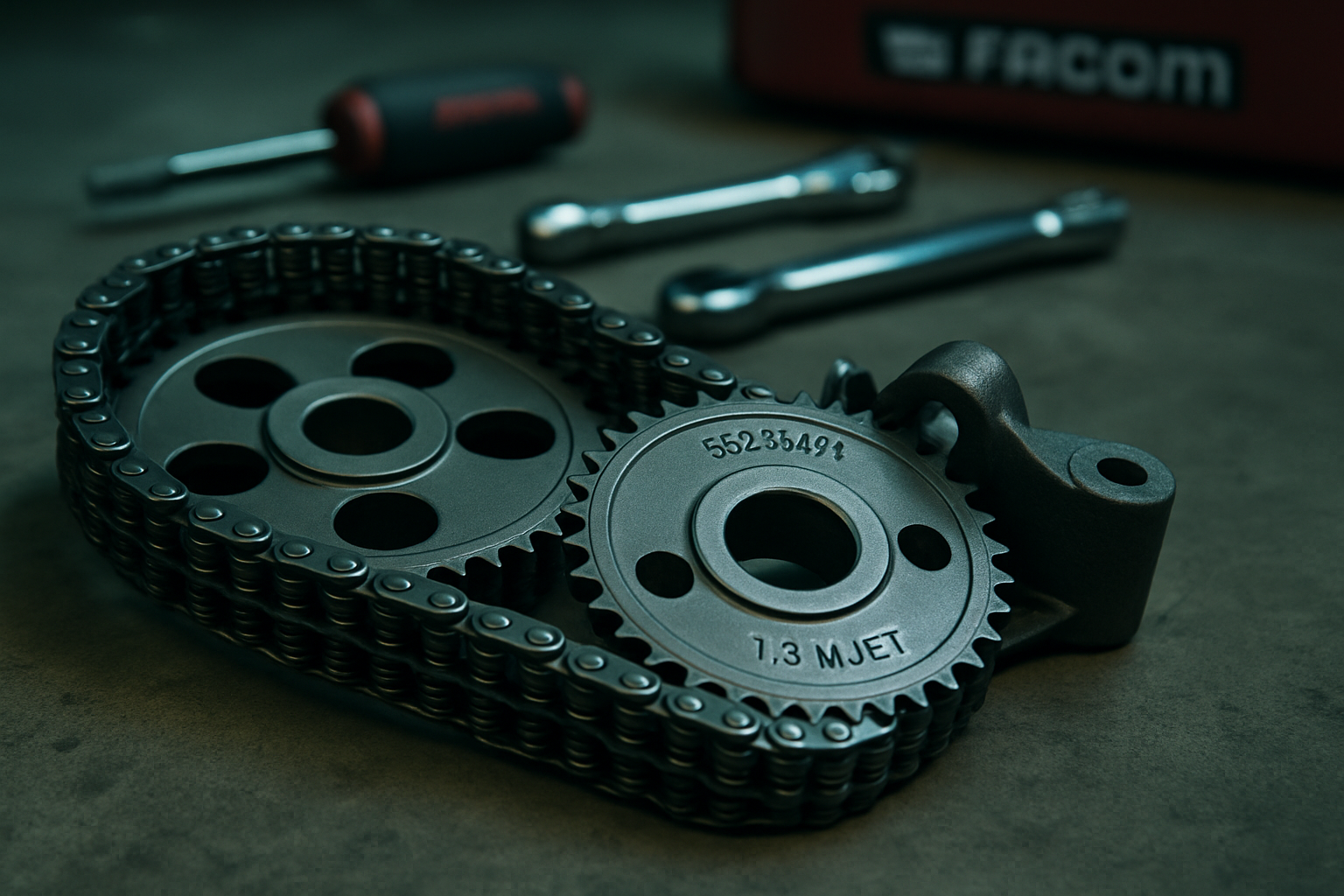 timing chain and sprocket set for Fiat 500 1.3 Multijet engine