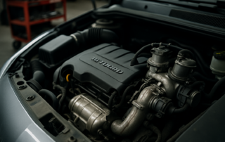 Opel Astra J 1.4 Turbo engine bay with turbocharger and EGR valve visible