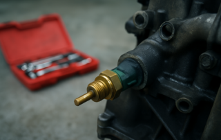 engine coolant temperature sensor ECT removed from a Renault 1.5 dCi engine block