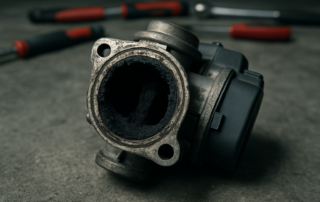 clogged EGR valve removed from a Volkswagen Golf 1.6 TDI engine
