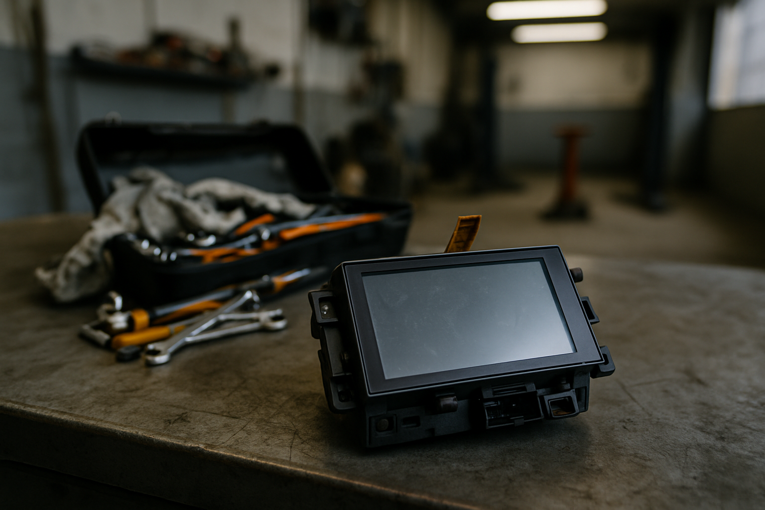 Écran tactile Peugeot 208 2012 démonté pour diagnostic
