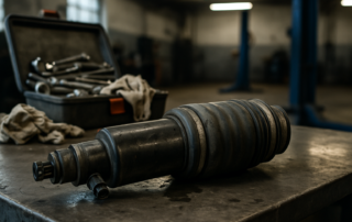 Amortisseur Mercedes suspension pneumatique Airmatic démonté sur établi