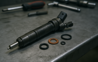a Bosch piezoelectric diesel injector removed from a Volkswagen 1.6 TDI CAYB engine