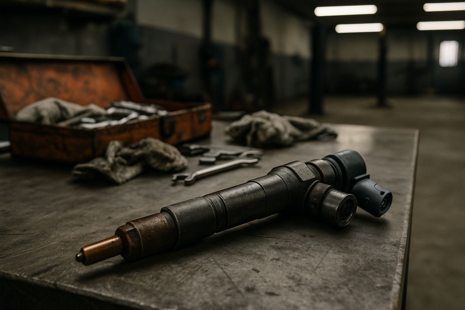 Injecteurs défectueux Ford Transit 2.2 TDCi Puma sur établi garage