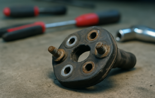 worn rubber steering column coupler from a Hyundai Tucson