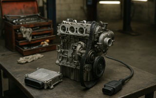Moteur Ford Fiesta 1.0 EcoBoost 125 avec voyant moteur diagnostic OBD