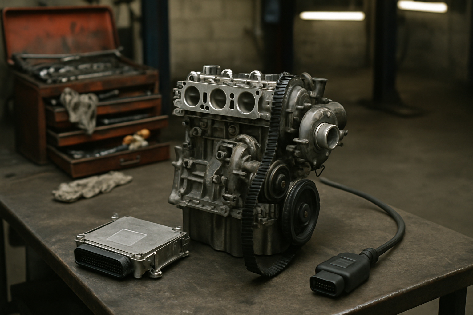 Moteur Ford Fiesta 1.0 EcoBoost 125 avec voyant moteur diagnostic OBD