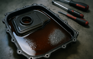 ZF 8HP45 automatic gearbox oil pan with integrated filter removed