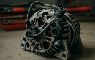 Valeo TG11C077 alternator removed from a Renault Kangoo 1.5 dCi engine bay