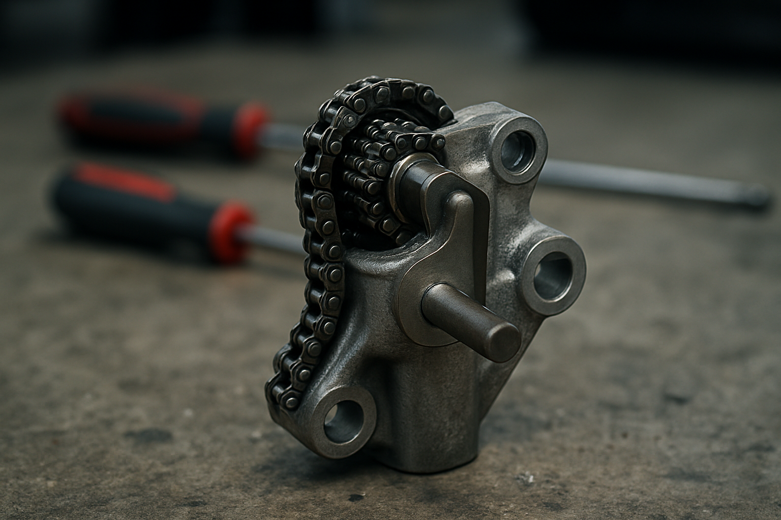 hydraulic timing chain tensioner from a Fiat Ducato 2.3 Multijet F1AE3481D engine