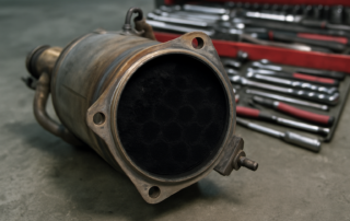 clogged diesel particulate filter (FAP) removed from a Fiat Ducato Euro 6